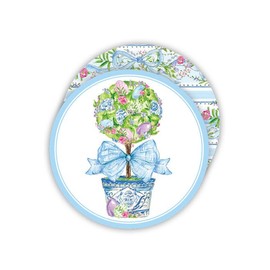 Rosanne Beck Collections Easter Egg Topiary with Blue Bow Coasters (20 Pack) 4" Easter 035-0299