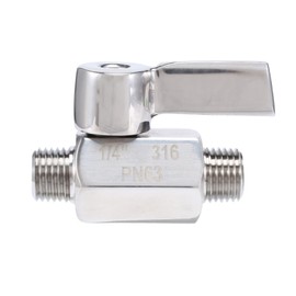 Hopbucan 316 Stainless Ball Valve - 1/4 Inch NPT Thread Male Small Mini Ball Valve (1/4Inch Male&Male)