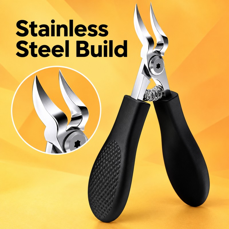 Heavy Duty Stainless Steel Toenail Clipper – Serrated Blade Nail