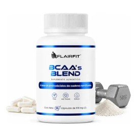 Flairfit® BCAA 2:1:1 Suplemento alimenticio, 90 cápsulas | 2400 mg por porción | Sin azúcar | Para intra y post-entreno