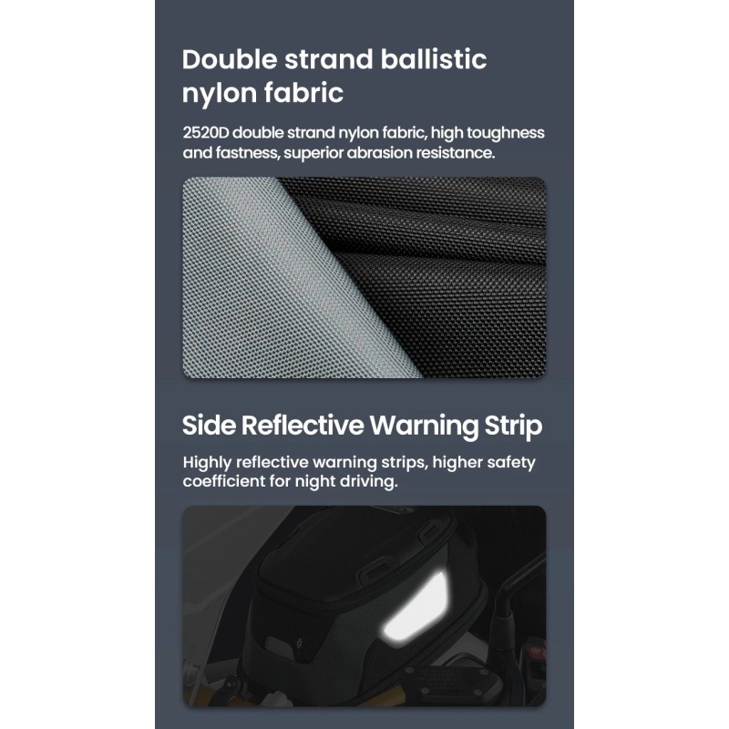 LOBOO Motorcycle Tank Bag BTB10 – Compact Expandable Design with