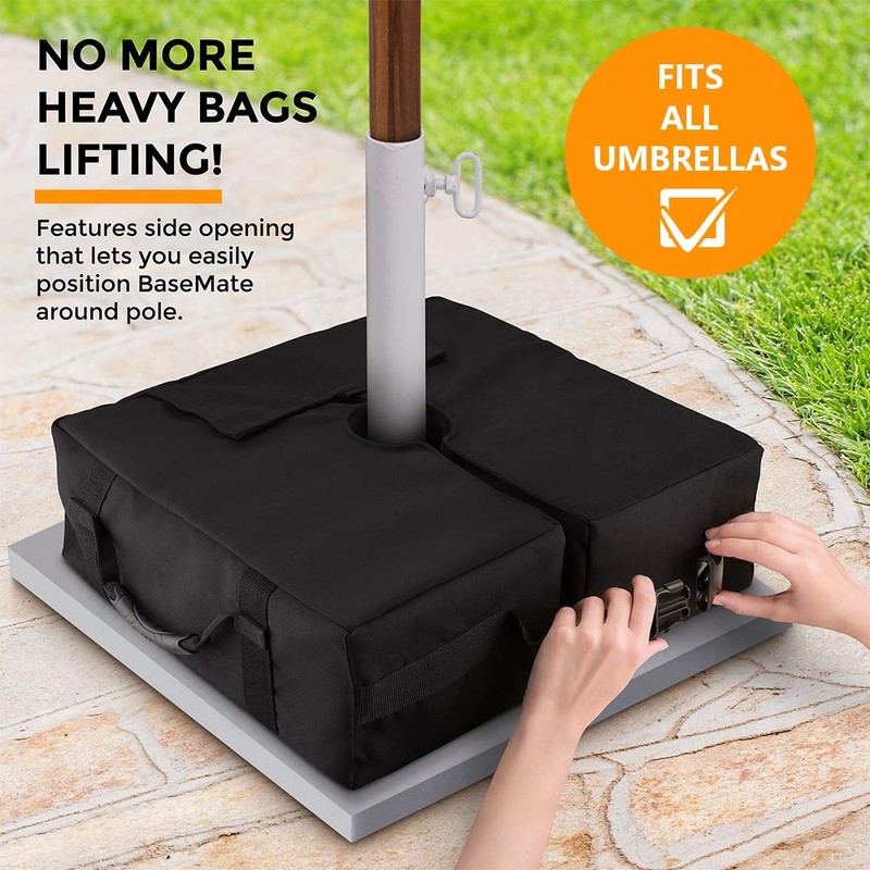 Patio Umbrella Base Weight Bag, 18" Square 900D with Large