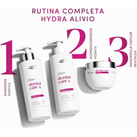 DOVE Kit Rutina Completa Hydra Alivio. Hidratación por 100h, 3 pzas: Shampoo, Acondicionador y Mascarilla Capilar