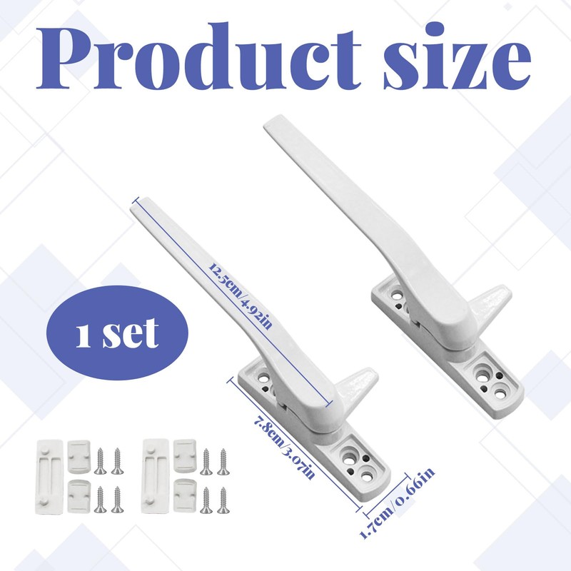 Window Handle,2 PCS Double Glazing UPVC Window Handles,White Cockspur Window