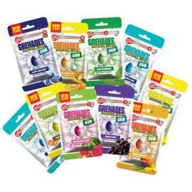 Grenades Gum 10-PACK BUILD-YOUR-OWN BUNDLE-Explosively Strong Mint Sugar-Free Chewing Gum- 9 Flavors to Choose From- Up to 300 pcs