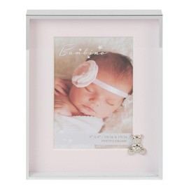 Bambino Silver Plated Photo Frame with Pink Mount 4" x 6"