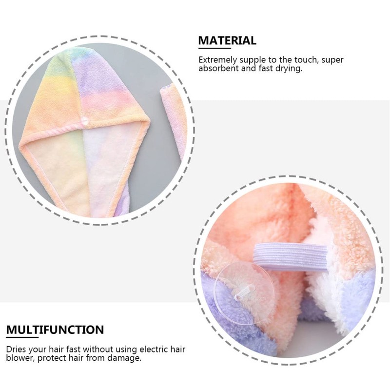 Ipetboom 3 Pcs Microfibre Hair Towel Quick Drying Cap for