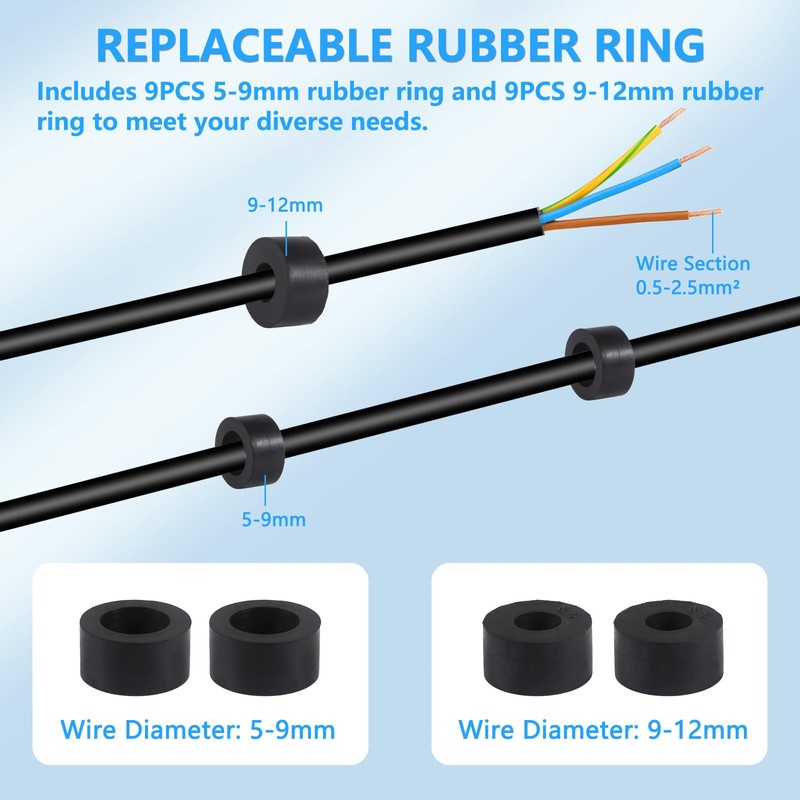 MELIFE 3PCS IP68 Waterproof Electrical Cable Connector, Outdoor 3 Pin