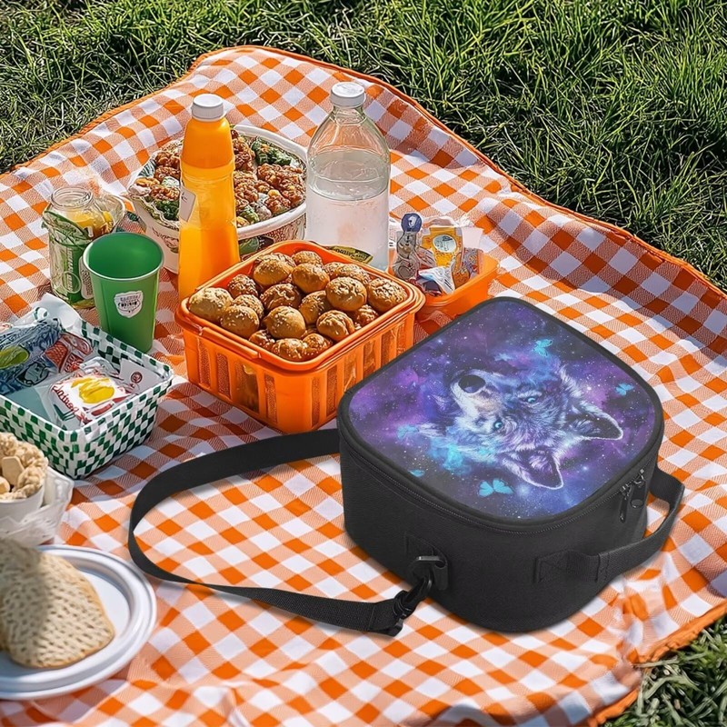 Renewold Wolf Lunch Bag Boys Portable Handle Large Thermal Cooler