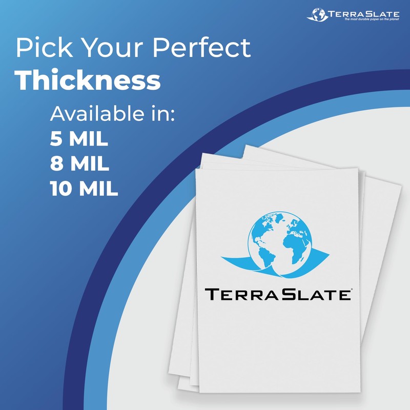 TerraSlate Waterproof Laser Printer Paper – Rip-Proof, Weatherproof, 5 Mil