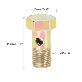 X AUTOHAUX M10x1.0mm Metric Thread Banjo Bolts Brake Fitting Adapter with 2pcs M10 Washers