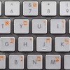 Hebrew Keyboard Stickers with Orange Lettering ON Transparent Background Work