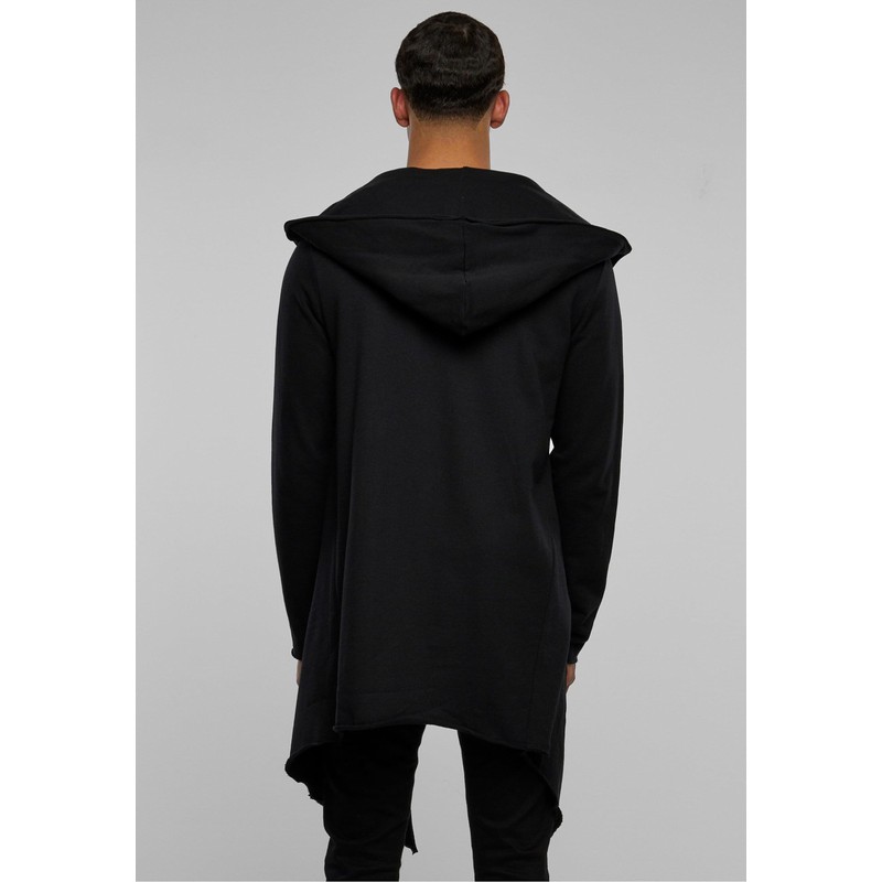 Urban Classics Men's Long Hooded Open Edge Cardigan - Regular