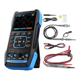 Osciloscopio Multímetro Generador de Señal 3 en 1 Doble Canal 2.8 Pulgadas HD LCD Pantalla Digital Osciloscopio de Mano con Sonda 10X para Resistencia, Capacitancia, Diodo, Probador de Voltaje