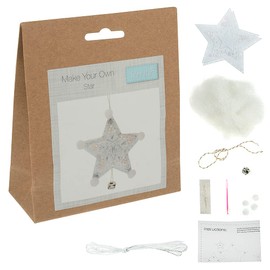 Crafty Capers Sewing Kit to Make a Silver Felt Star Christmas Decoration