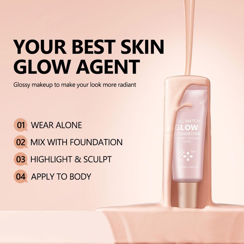 Full Match Glow Foundation, Enhance Foundation Natural Glow, Professional Coverage