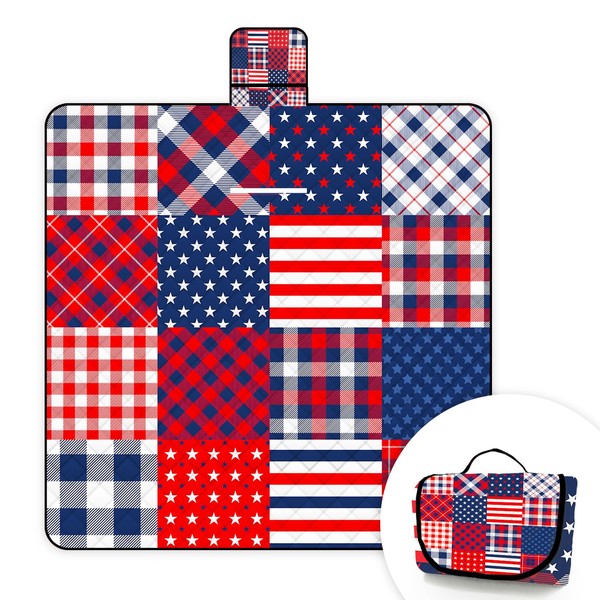 Extra Large Picnic Blanket Waterproof,60"x 80"Foldable Machine Washable Beach Blanket,Outdoor