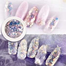 Kiming Nail Glitter Glitter Stone Mother of Pearl Powder Multi Glitter - 007 / 키밍 네일 글리터 반짝이 스톤 자개 가루 멀티 빤짝이 - 007