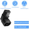 Powice IEC Plug Angled, IEC Plug C14 to C13 Socket,