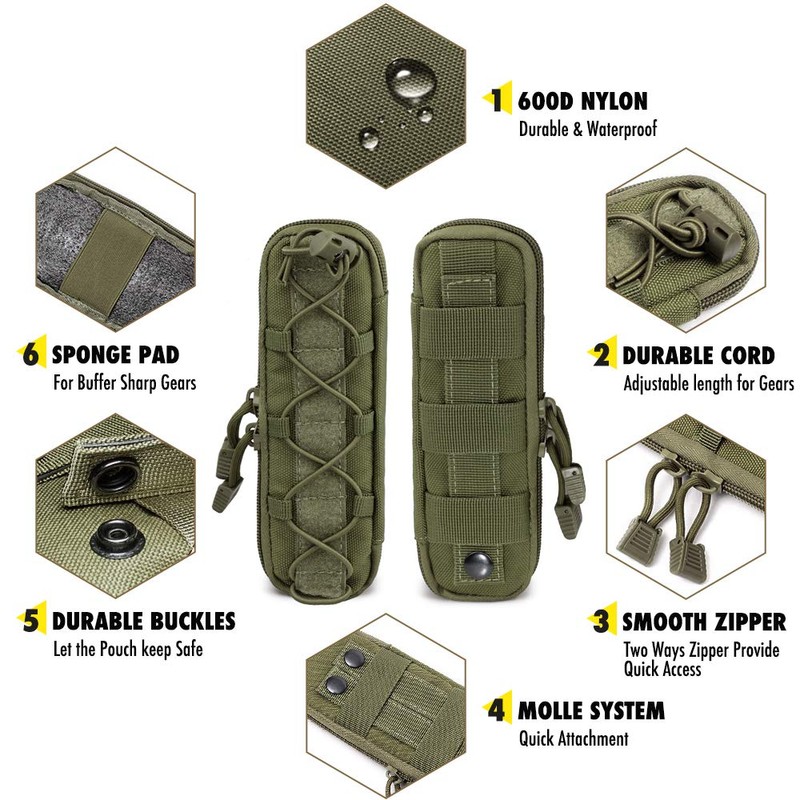 WYNEX Tactical Small Molle Pouch Nylon Knife Sheath Flashlight Holder