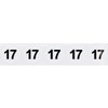 White Number 17 Stickers 0.75 Inch 19 mm Round 500