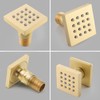 Brushed Gold 4 Pack HOMEDEC 2inch Brass Square Massage Shower