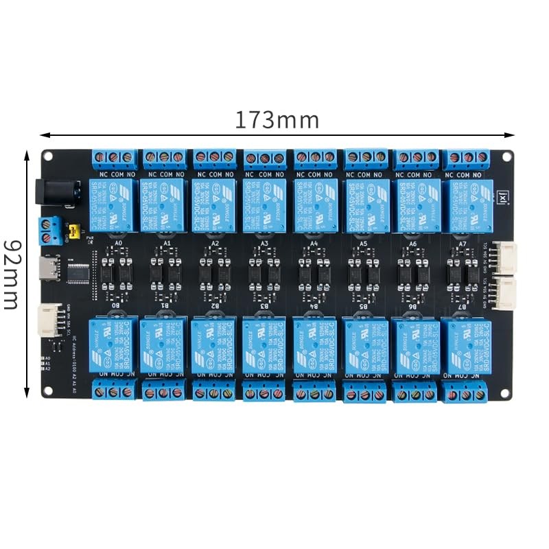 JESSINIE 16 Channel 5V Relay Module with Optocoupler Isolation 10A
