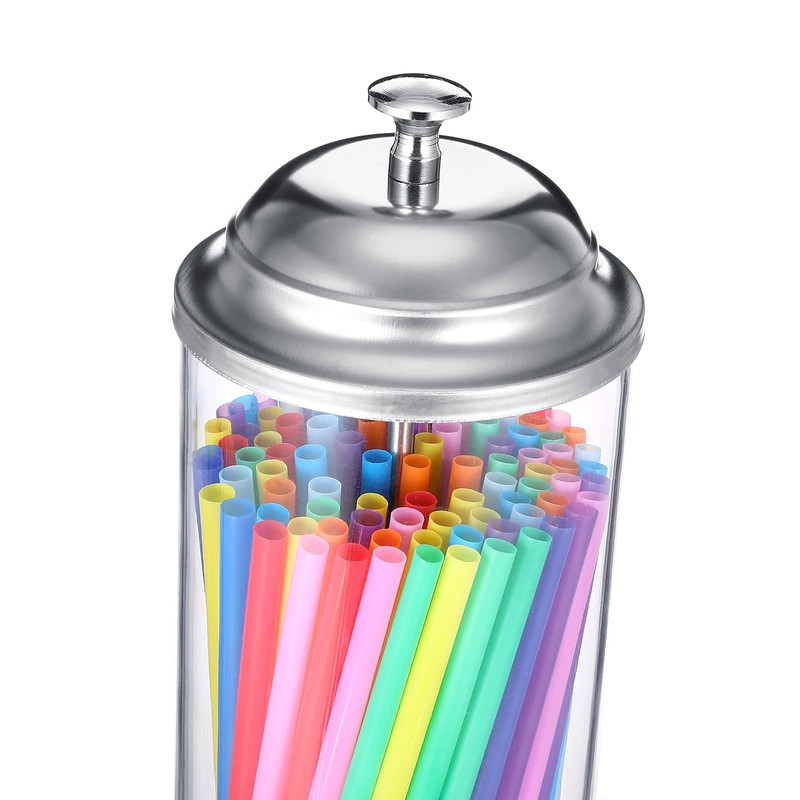 Patelai 10.6 Inch Straw Dispenser and 200 Pcs Drinking Straws