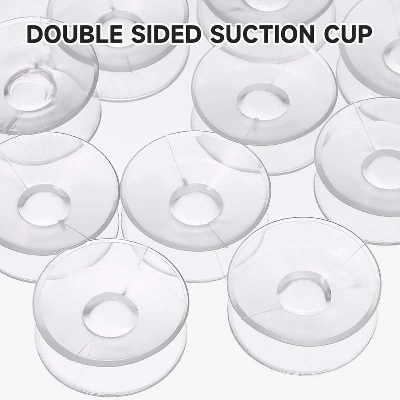PRETYZOOM 10pcs Double Sided Suction Cups, 1'' Mini Clear PVC