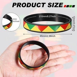 Wettarn 24 Pcs Juneteenth Bracelets Bulk African American Silicone Rubber Bracelet American Independence Freedom Day Wristbands for June 19th Party Favors Gifts (Green Yellow Red)