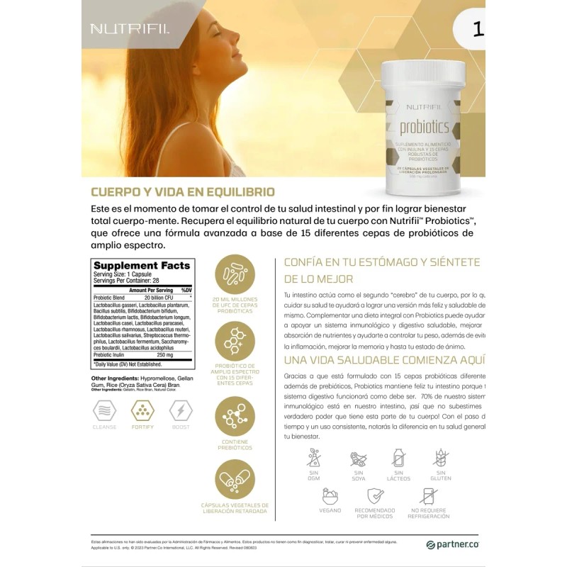 Pastillas Probioticos Nutrifii Ariix 28 Unidades
