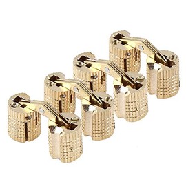Zerodis Bisagras de Barril del Latón Oculto, 4 piezas 8mm Bisagras Invisibles de Gabinete 180 Grados para Muebles Cajas para Joyería y Música