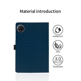 for FEONAL D126 11 Inch Android 14 Tablet Case,Folding Stand Protective Cover with Pencil Holder and Wrist Strap,Full Protection, Premium PU, Scratch Resistant(Blue)