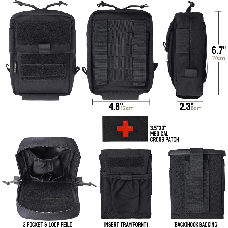 WYNEX IFAK Molle First Aid Pouch，Tactical Medical Pouches Trauma kit