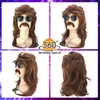 JATEBI 80s Retro Wig for Men, 2 Set Black Brown