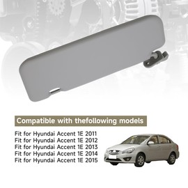 Left Driver Side Sun Visor Compatible for Hyundai Accent 1E 2011 2012 2013 2014 2015, Replacement 85210-1R000, Front Left Sun Protection Shade Gray