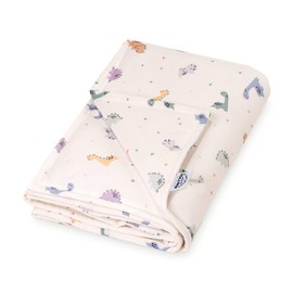 Julius Zöllner Jersey blanket unlined made of 100% cotton jersey, size 70 x 100 cm, made in Germany, Oeko-Tex® Standard 100, Little Dinos