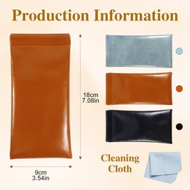 Qufiiry 3 Pack Soft Glasses Case, Sunglass Case, Portable Sunglasses Cases Squeeze, Water Proof Glasses Pouch, Squeeze Top PU Glasses Pouch for Women and Men