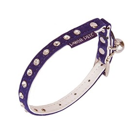 Diamante Velvet Adjustable Cat Safety Collar With Bell Made By Posh Petz® - Royal Blue