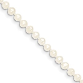 14k Gold 3-4mm White Freshwater Cultured Pearl Bracelet