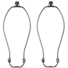 Kit de soporte para pantalla de lámpara de 10 pulgadas con tapas de remate de lámpara, 2 juegos [resistente] soporte de arpa para lámparas de mesa y de pie (latón antiguo)