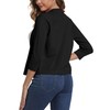 Women's 3/4 Sleeve Open Front Bolero Cardigan Shrug Solid Cardigan
