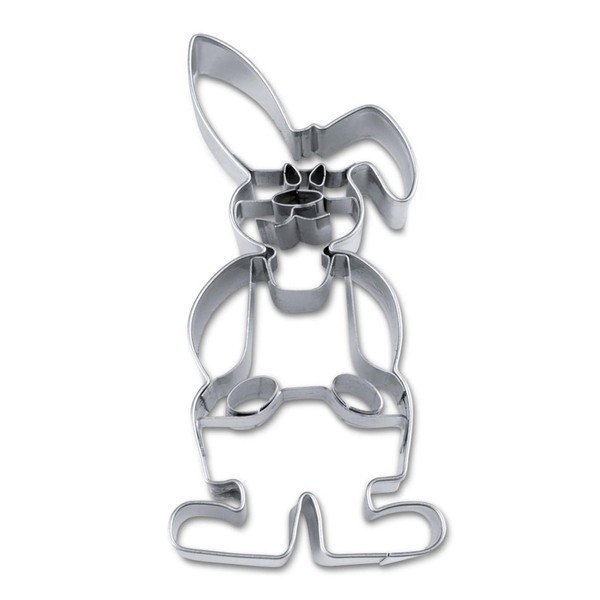 Staedter Embossing Rabbit Boy Cookie Cutter, Silver