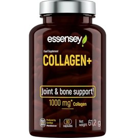 ESSENSEY - Kollagen I 1000 mg pro empfohlene Tagesdosis I 90 Kapseln I Vitamin C 61 mg I Hydrolysiertes Kollagen Typ I SOLUGEL® I 45 Tagesdosen I Leicht zu schlucken