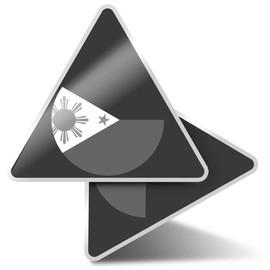 2 x Triangle Stickers 7.5cm - BW - Philippines Flag Travel Fun Decals for Laptops,Tablets,Luggage,Scrap Booking,Fridges #41822