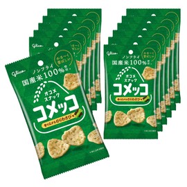Komekko Glico Rice Snack, Non-fried Rice, 0.9 oz (26 g) x 12 Pieces, Ezaki Glico