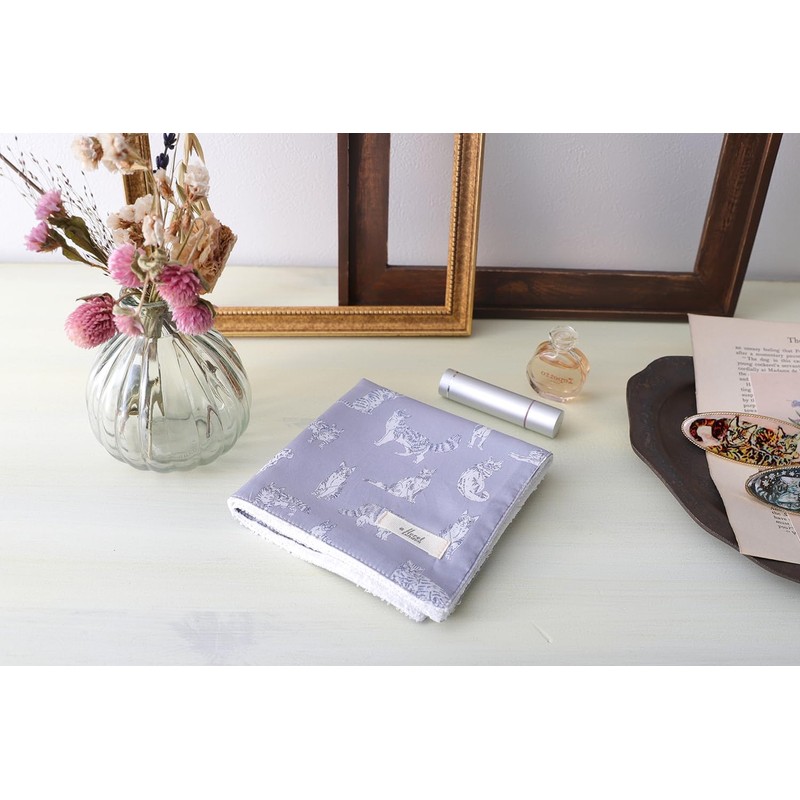 DDintex FLORET LONDON Stitched Hand Towel, Miao, Light Gray, 9.8