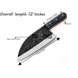 PAL 2000 KNIVES CL-9831 Custom Handmade Carbon Steel 12 Inches Cleaver Chopper Edc Serbian chef knife