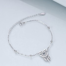 VENACOLY Dream Catcher Bracelet Sterling Silver Dangle Feather Bracelet Dream Catcher Jewellery Gifts for Women Mom