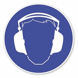 Gebots Sticker Use Ear Protection I _ 174 I 20 cm Diameter I Need To Go Warning Safety Sign Mandatory Sign Hearing Protection Helps Protect Your Ears Large Blue